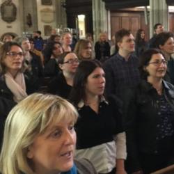 Staff members attending the choir