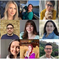 A series of images, showing some of those shortlisted for awards. They each smile into the camera.