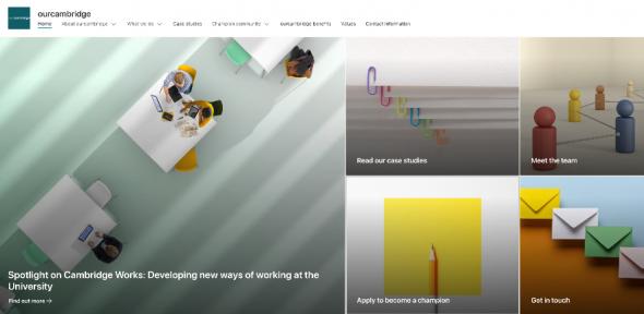 A screenshot of the new ourcambridge SharePoint site