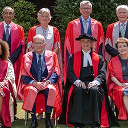 Group photograph of 2023 Cambridge Honorands at Sidney Sussex lawn