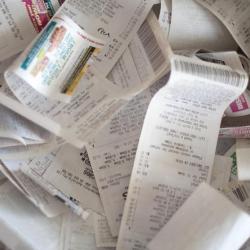 Picture of paper receipts
