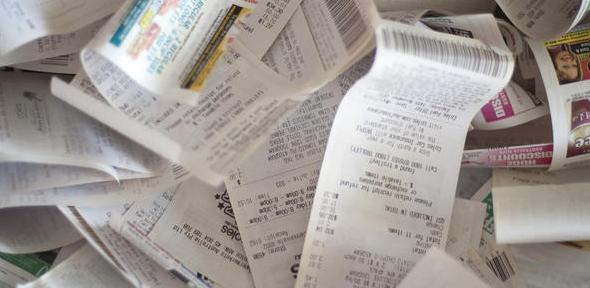 Picture of paper receipts
